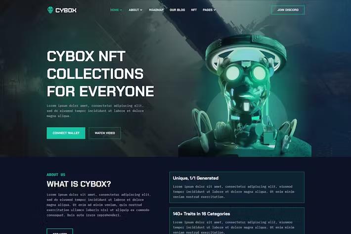 Cybox – NFT Portfolio React Template Latest Version