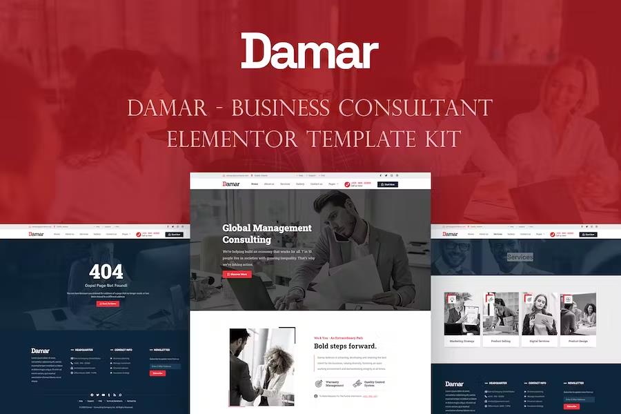 Damar – Business Consultant Elementor Template Kit Latest Version