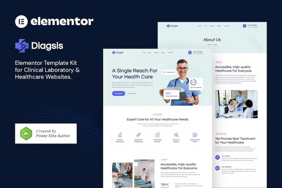 Diagsis – Clinical Laboratory & Healthcare Elementor Template Kit Latest Version