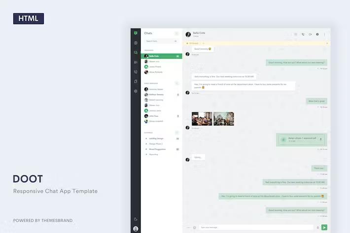 Doot - Chat App Template + Sketch, Figma & AdobeXD Latest Version