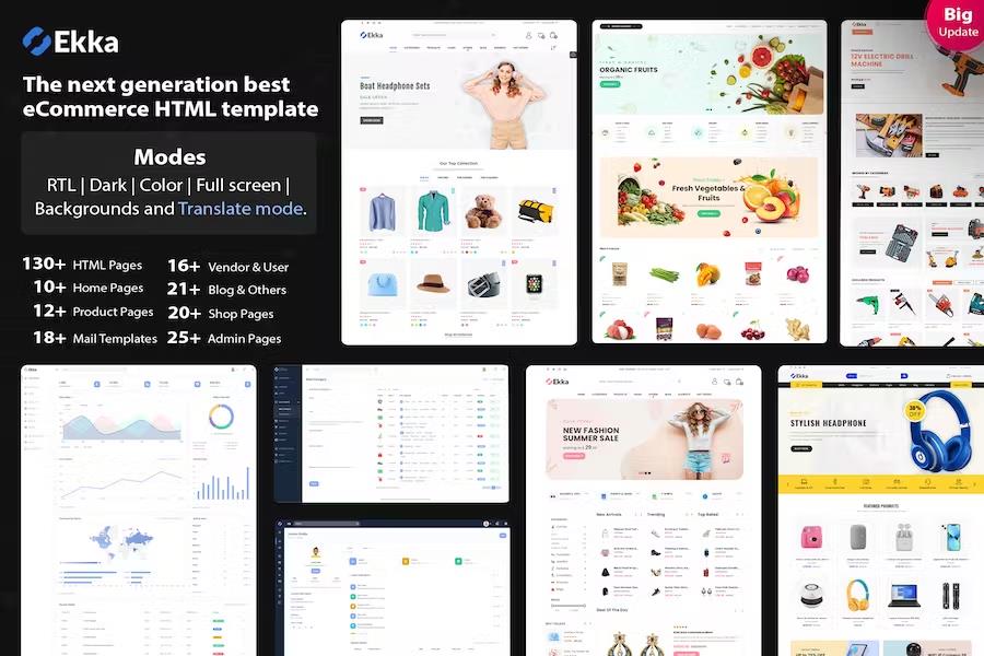 ekka - ecommerce html template   admin dashboard free download