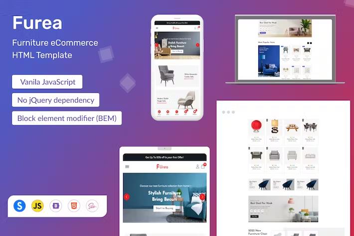 Furea – Furniture eCommerce HTML Template Latest Version