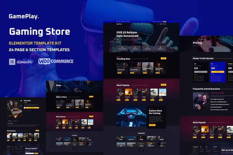 GamePlay – Video Game Store Elementor Template Kit Latest Version