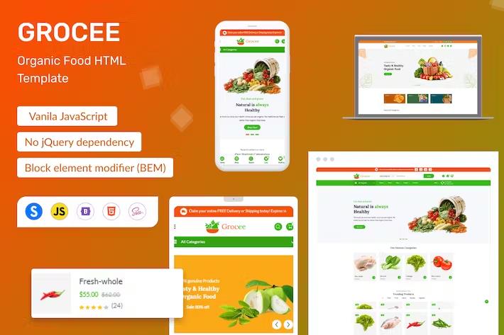 Grocee – Organic Food HTML Template Latest Version