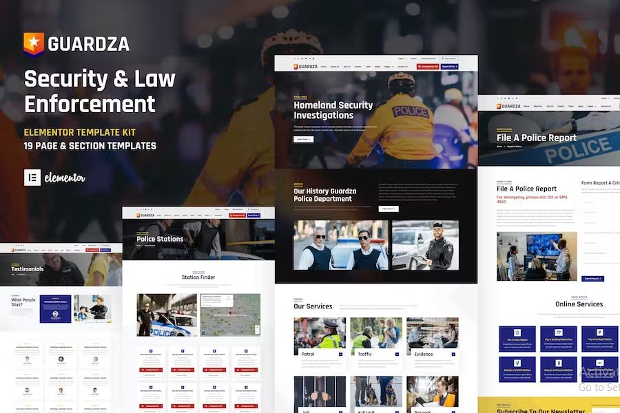 Guardza – Security & Law Enforcement Elementor Template Kit Latest Version