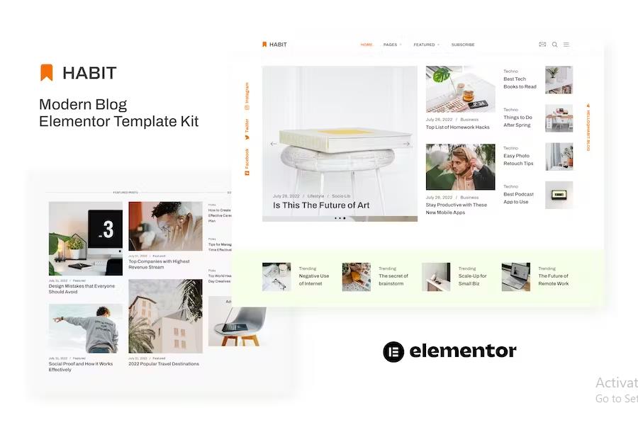 Habit – Modern Blog Elementor Template Kit Latest Version