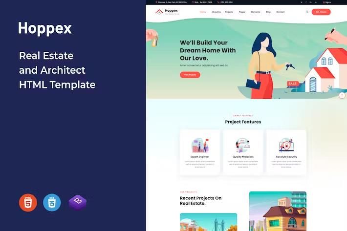 Hoppex – Real Estate and Architect HTML Template Latest Version