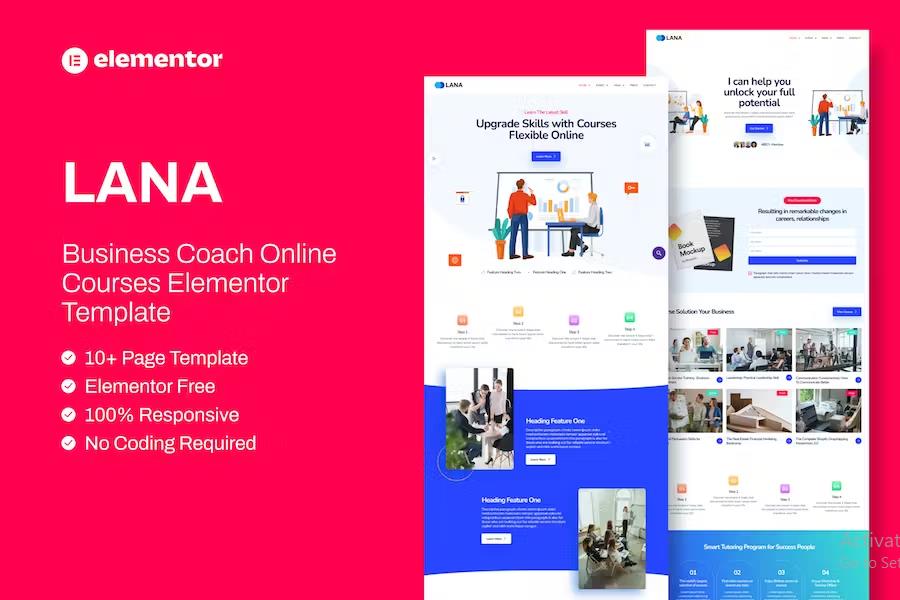 Lana – Business Coach Online Course Elementor Template Kit Latest Version