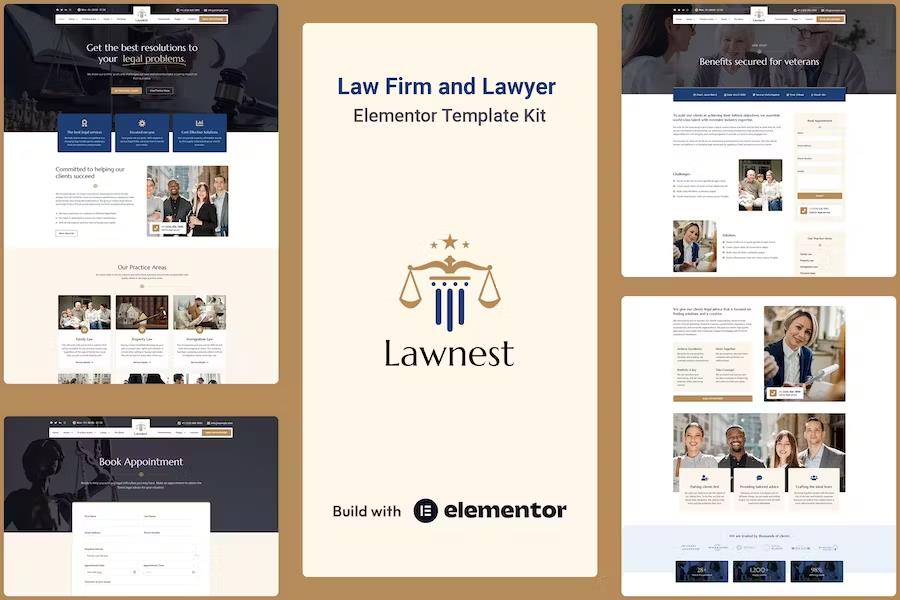 Lawnest – Law Firm & Lawyer Elementor Pro Template Kit Latest Version