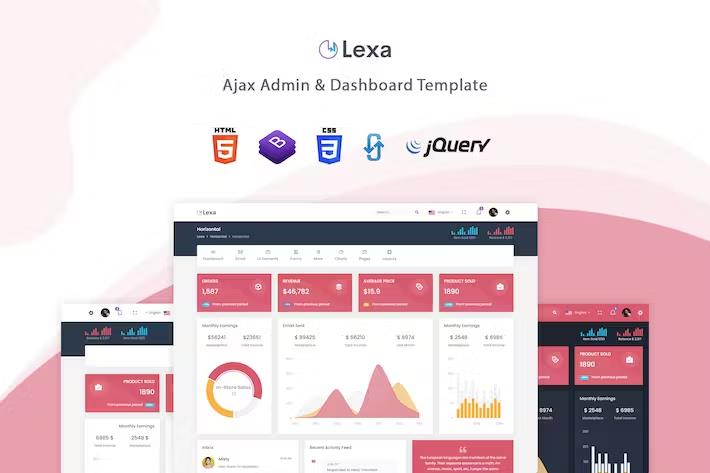 Lexa – Ajax Admin & Dashboard Template Latest Version