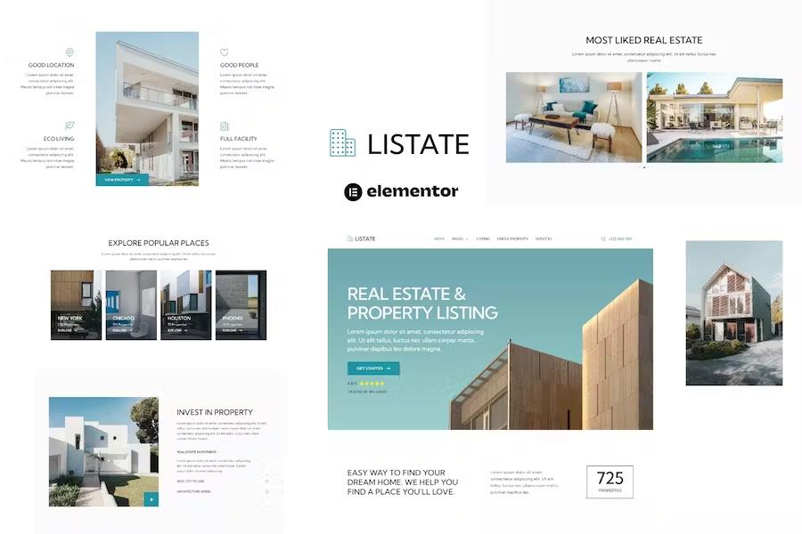 Listate – Real Estate & Property Listing Elementor Template Kit Latest Version