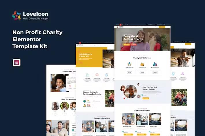 LoveIcon – Nonprofit Charity Elementor Template Kit Latest Version