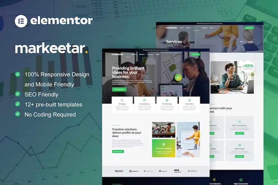 Markeetar – Digital Marketing Agency Elementor Pro Template Kit Latest Version