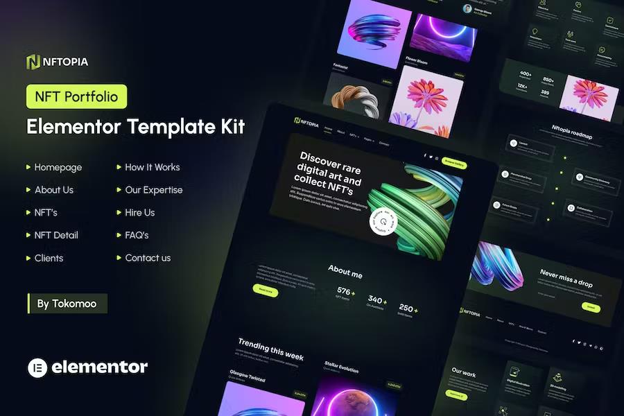 Nftopia – NFT Portfolio Elementor Pro Template Kit Latest Version