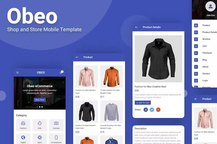 Obeo – Shop and Store Mobile Template Latest Version