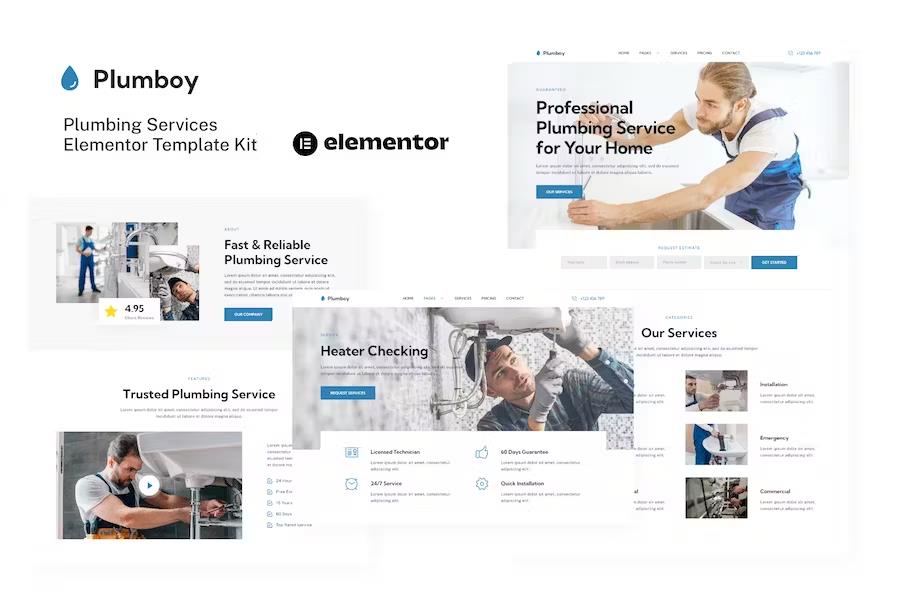 Plumboy – Plumbing Services Elementor Template Kit Latest Version