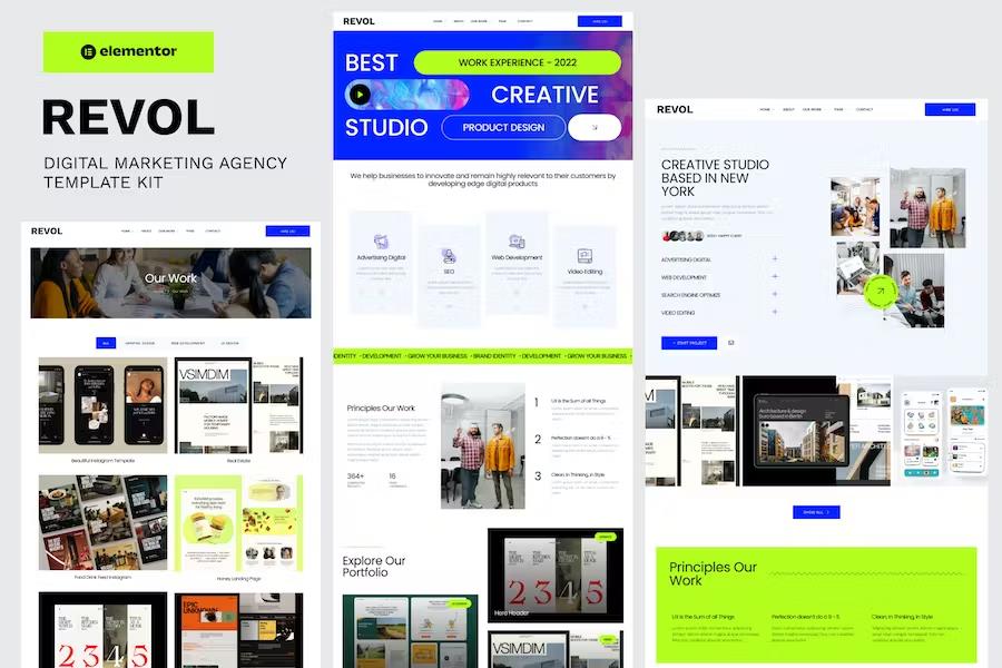 Revol – Digital Marketing Agency Elementor Template Kit Latest Version