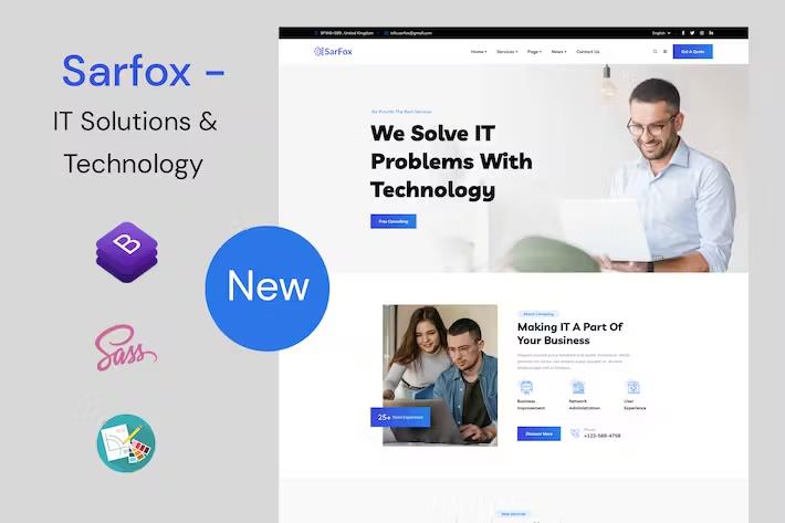 Sarfox – IT Solutions & Technology HTML Template Latest Version