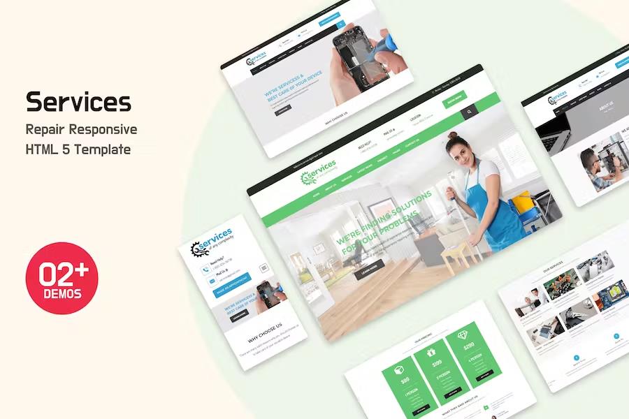 Services – Repair Responsive HTML 5 Template Latest Version