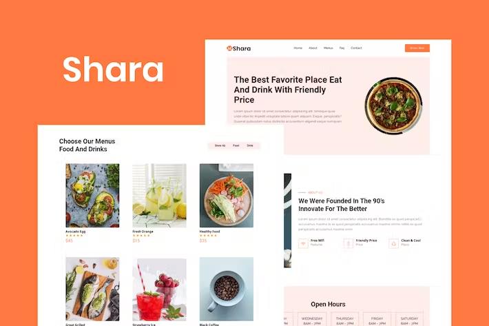 Shara – Food & Drink Landing Page Template Latest Version