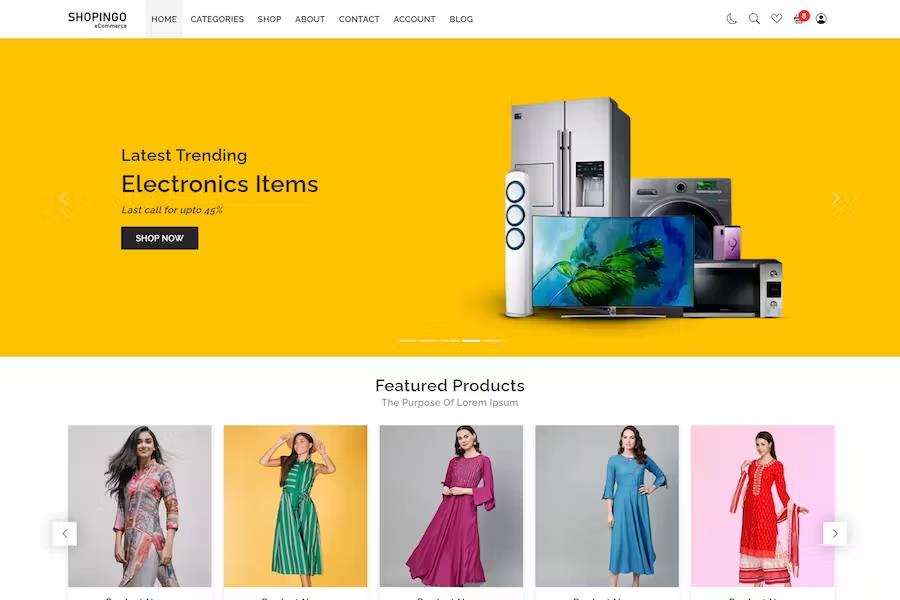 Shopingo – eCommerce HTML Template Latest Version