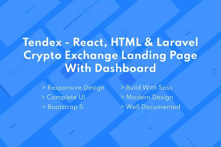 Tendex – Crypto Exchange Landing Page With Dashboard Latest Version