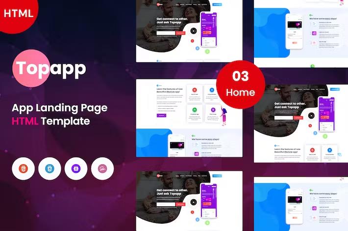 Topapp – App Landing Page Template Latest Version