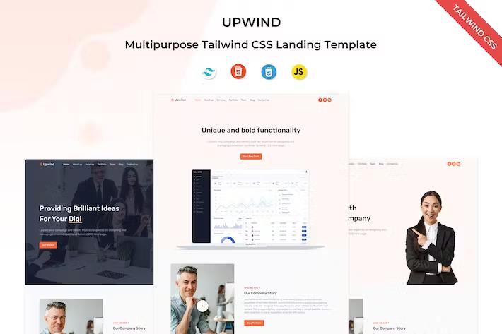 Upwind – Tailwind CSS Landing Template Latest Version