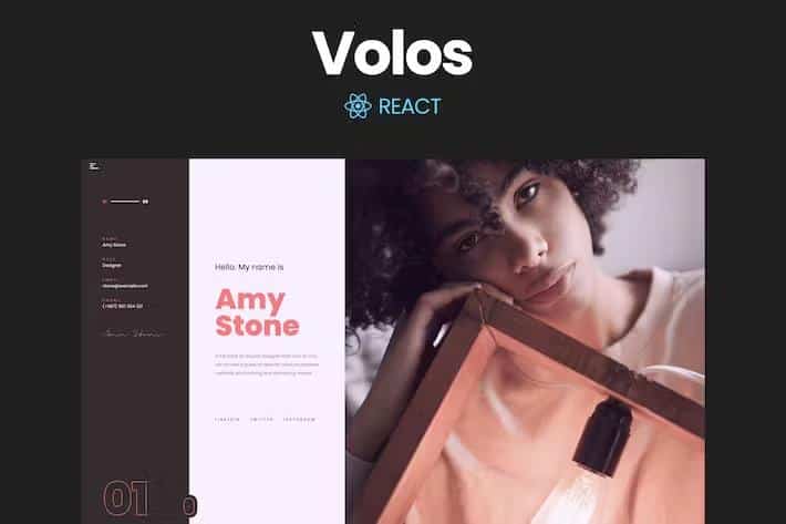 Volos – One Page Resume React Template Latest Version