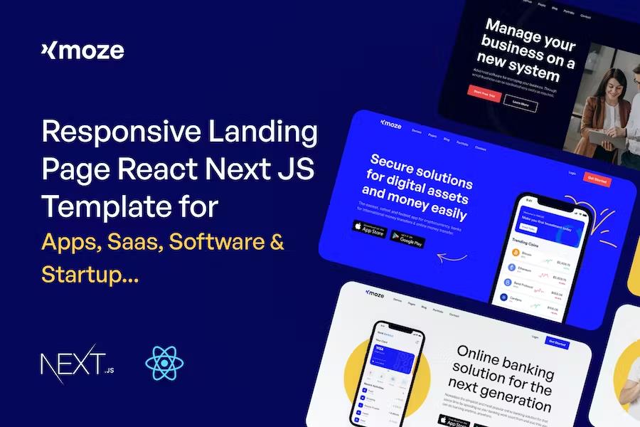 Xmoze – React Next JS Landing Page Template Latest Version