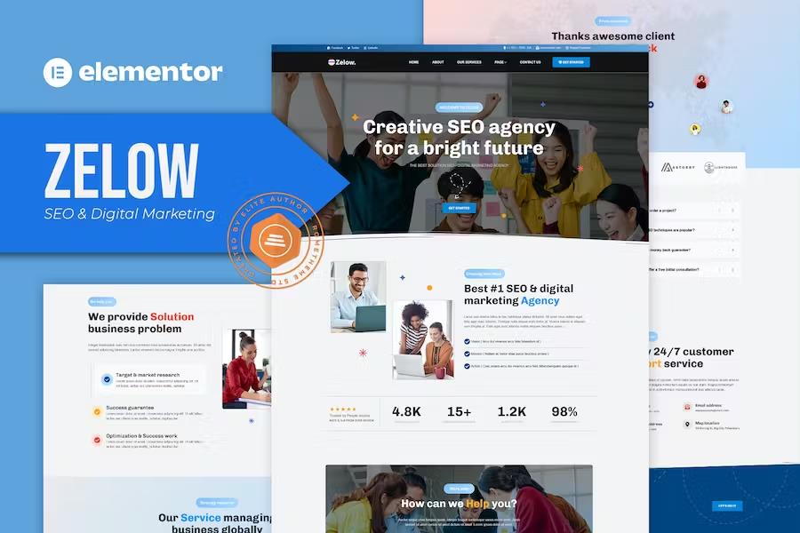 Zelow – SEO & Digital Marketing Agency Elementor Template Kit Latest Version